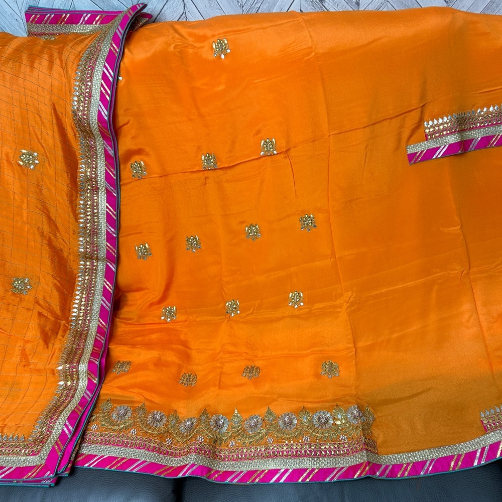 Pure crepe unstitched suit available for sale